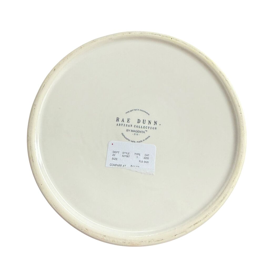 Rae Dunn "SLURP" Dog Bowl XL 8" LL White Ceramic Magenta Artisan Collection - Picture 10 of 10